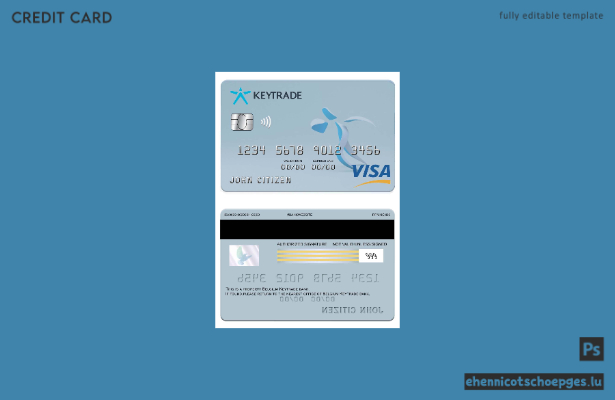 Beispielvorschau der Keytrade Bank Visa-Karte aus Belgien
